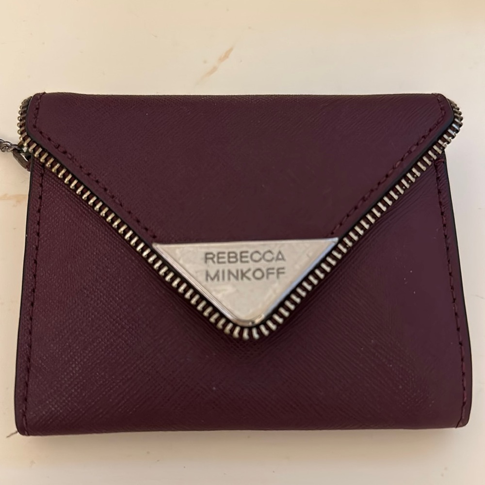 Rebecca Minkoff Maroon Small Envelope Wallet with Keychain
